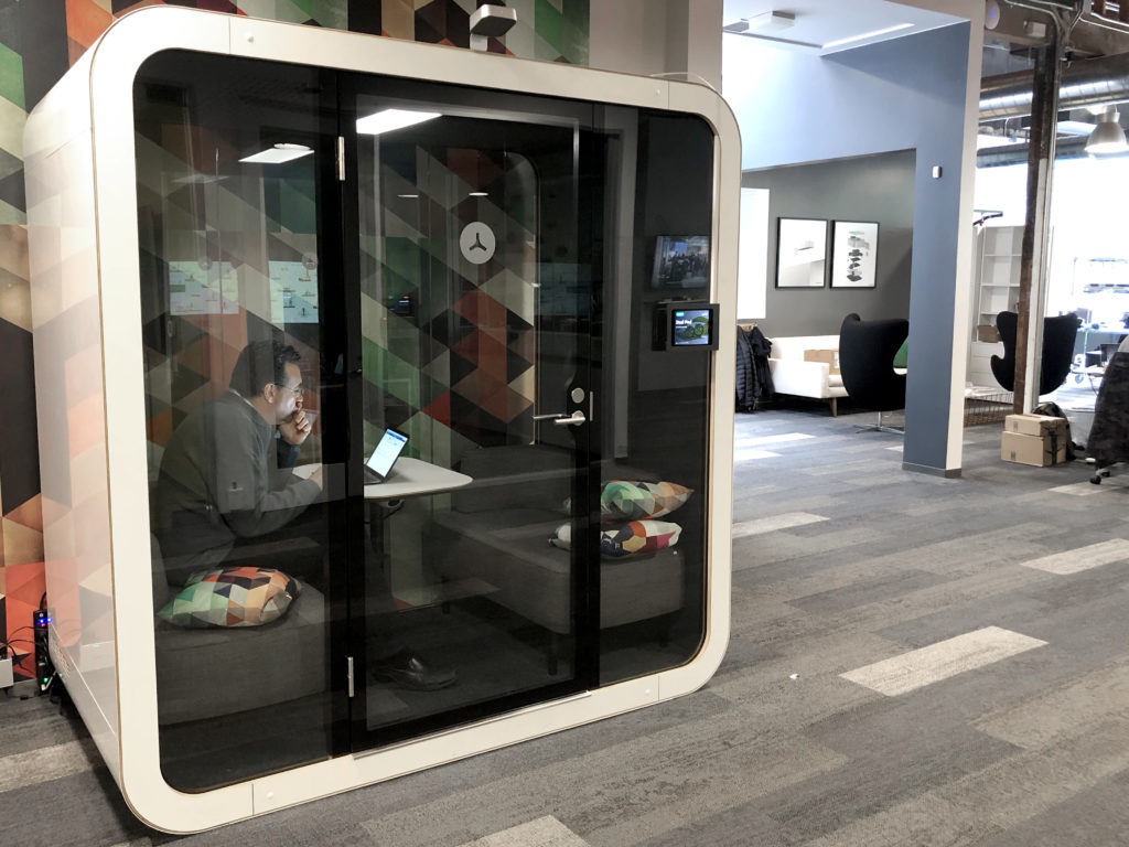 Image of double phone booth at Density office