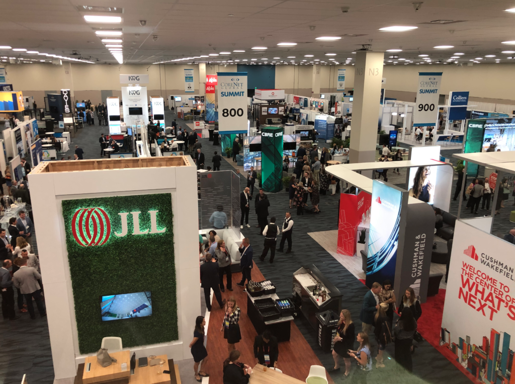 A section of the CoreNet Summit Global exhibitor showroom 2019