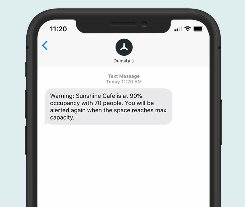 mobile alerts for safe capacity limits in office cafeterias